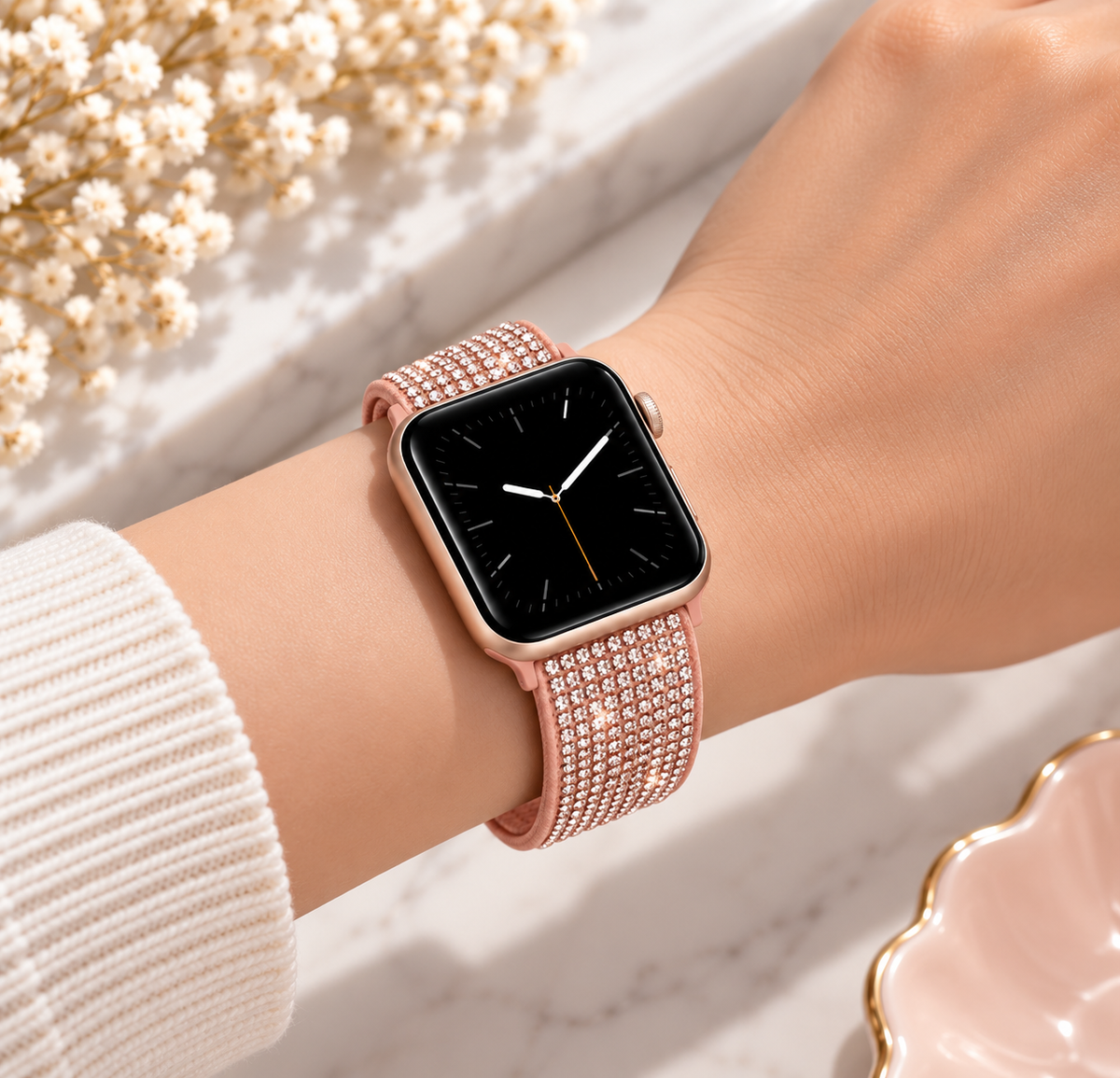 Swarovski Glitter Watch Strap For iWatch 38/40/41/42 mm (Pink) (Code:4208)