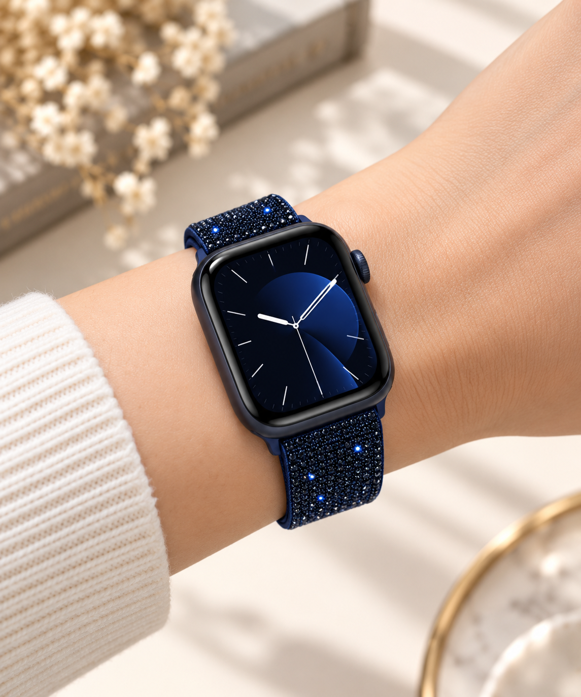Swarovski Glitter Watch Strap For iWatch 38/40/41/42 mm (Navy Blue) (Code:4203)