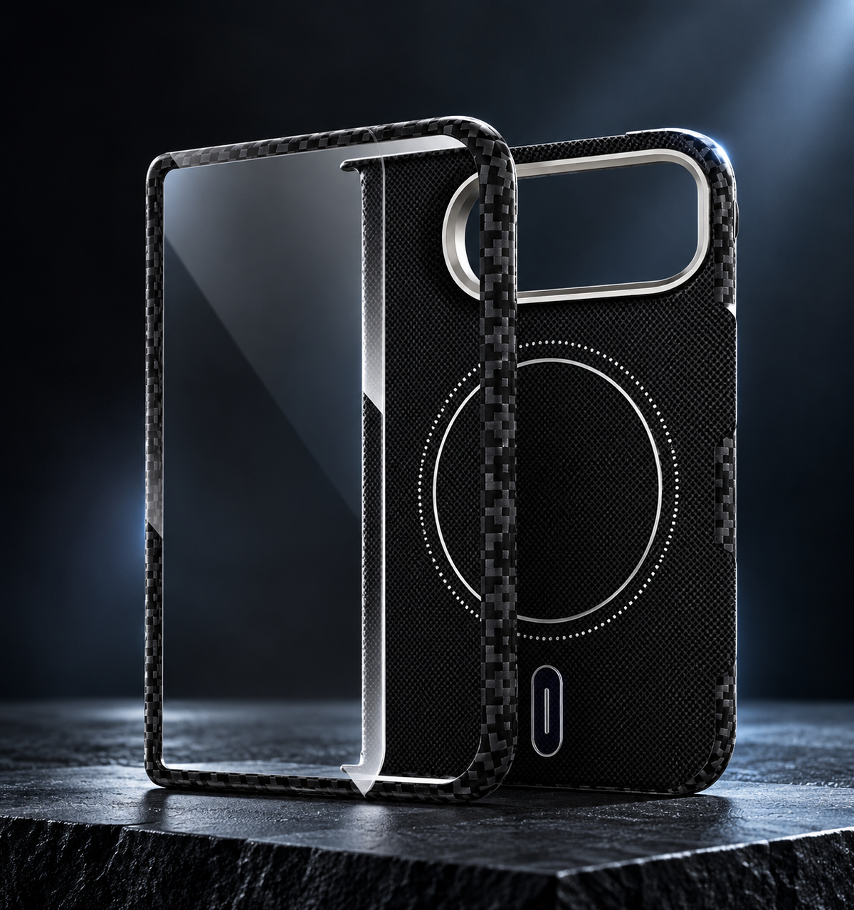 Benks ArmorGrid Air Obsidian Black Case built with Kevlar iPhone Duo (Great Combo) (Black) (Code:5249)