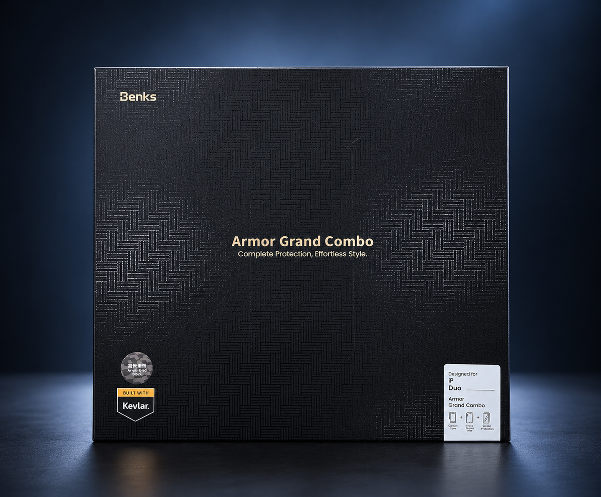 Benks ArmorGrid Air Obsidian Black Case built with Kevlar iPhone Duo (Great Combo) (Black) (Code:5249)
