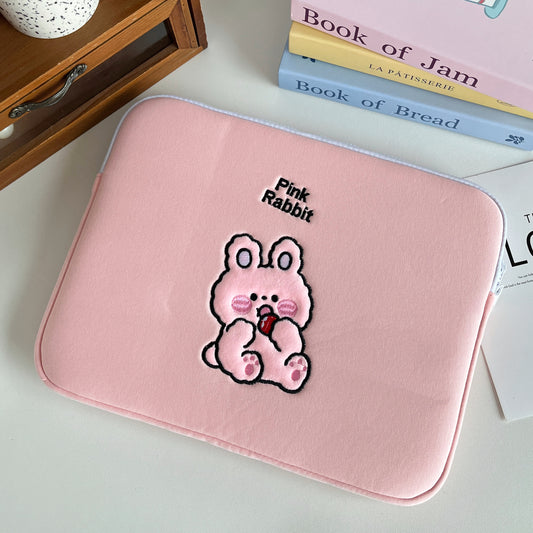 Pink Rabbit Cushion Soft Sleeve for 13 inches & 14 inches Universal Size