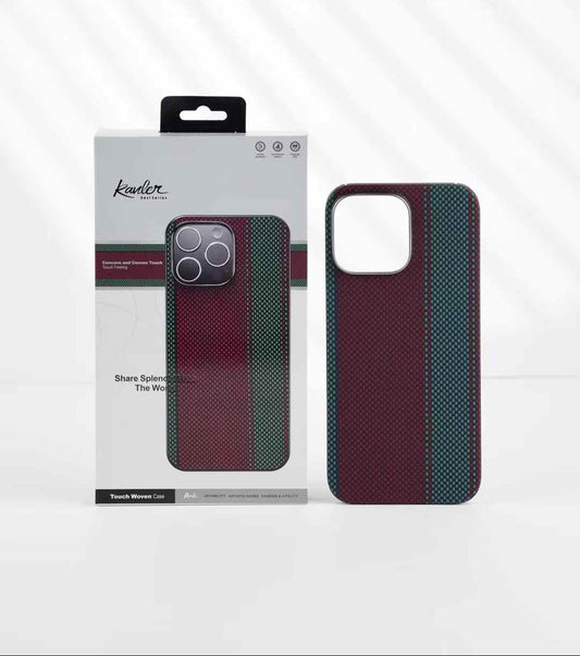 Genuine Kevlar Carbon Fibre Ultra Slim Case for iPhone 16 Pro (Red & Green)