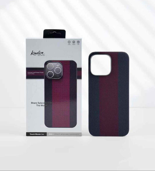 Genuine Kevlar Carbon Fibre Ultra Slim Case for iPhone 16 Pro (Black & Red)