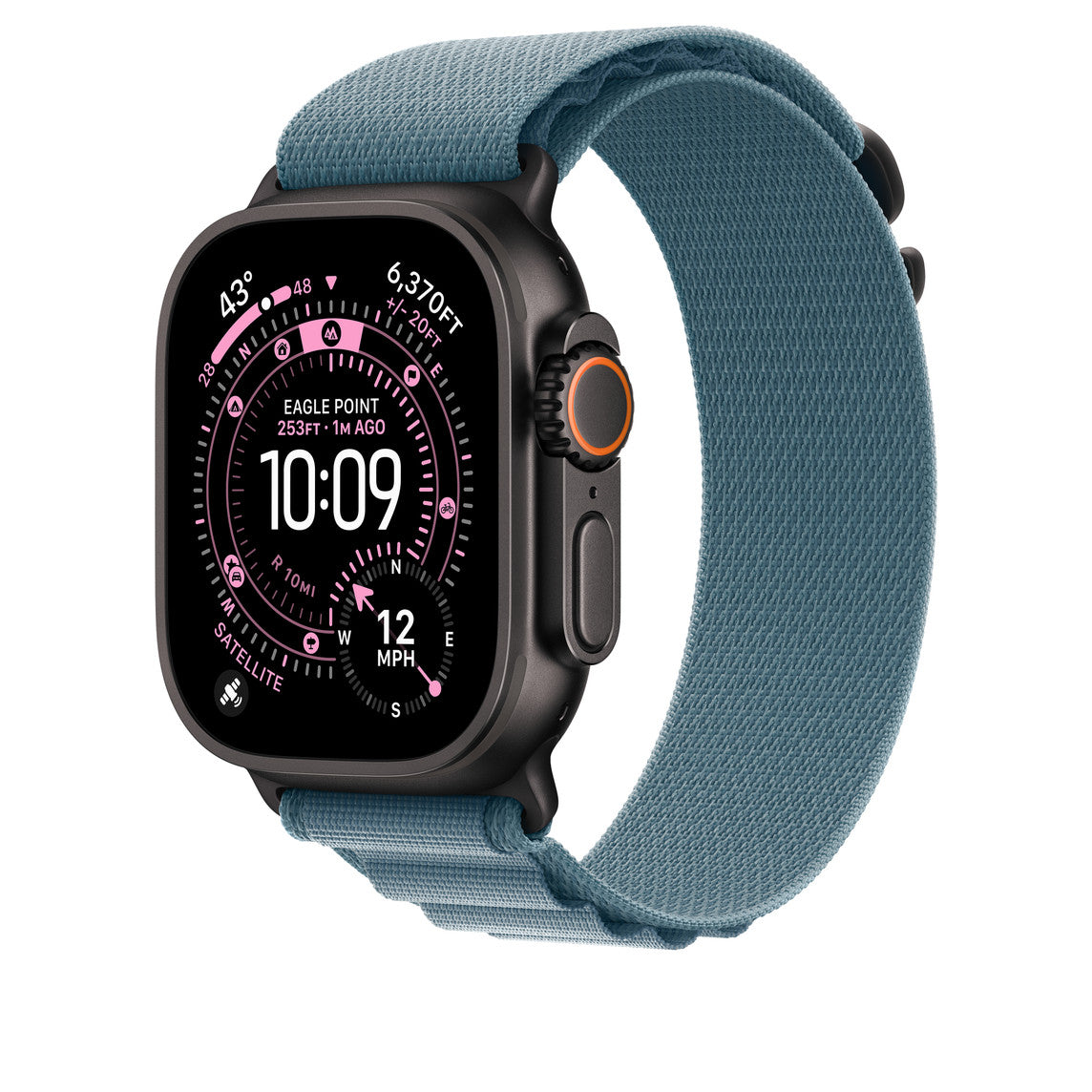 Light Blue Alpine Loop With Black Metal Connectors (44mm /45mm /46mm & 49mm)