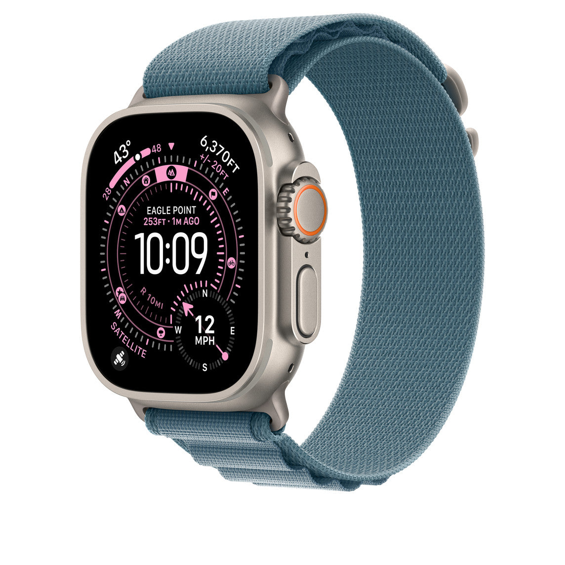 Light Blue Alpine Loop With Silver Metal Connectors (44mm /45mm /46mm & 49mm)