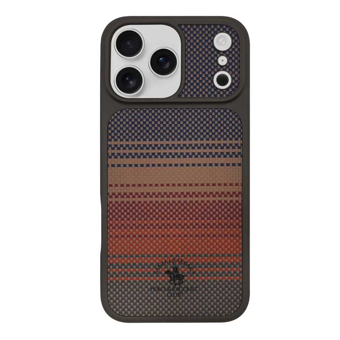 Santa Barbara Polo KYLE Carbon Fibre Series for iPhone 17 Pro Max (Orange/Brown)