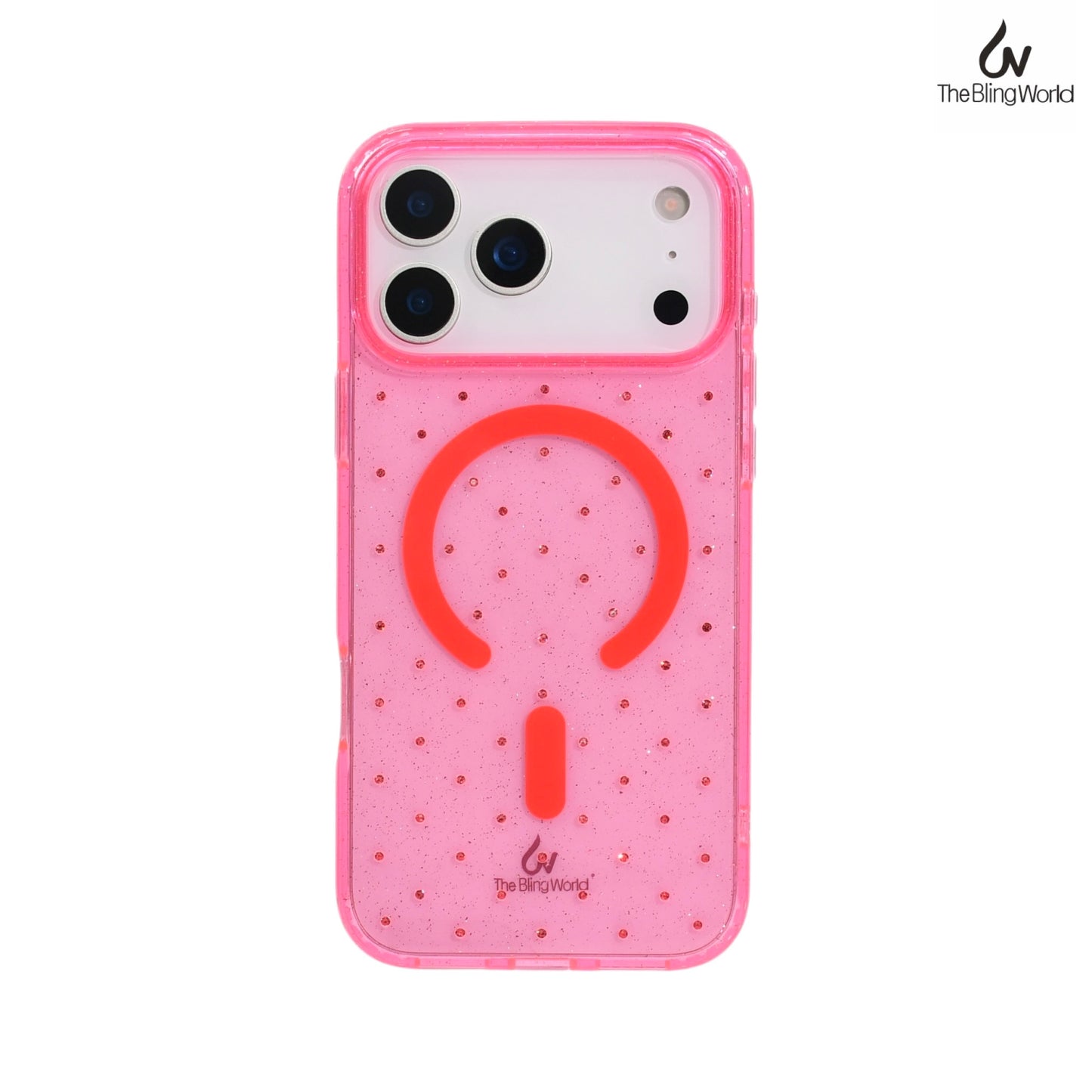 Bling World Transparent Swarovski Glitter Case for iPhone 17 Pro Max (Pink)