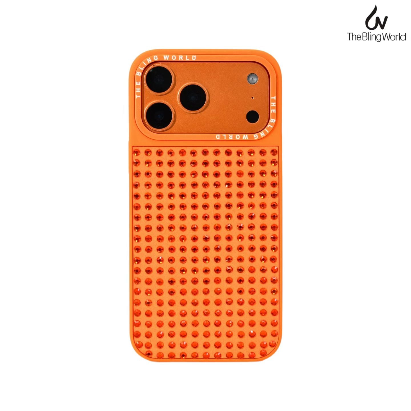 Bling World  Swarovski Rhinestones Glitter Case for iPhone 17 Pro Max (Orange)