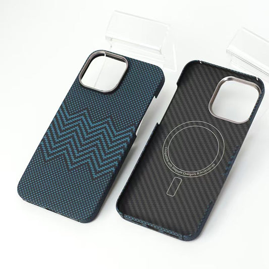 Aramid Carbon Fibre Ultra Slim Case for iPhone 15 Pro Max (Blue)