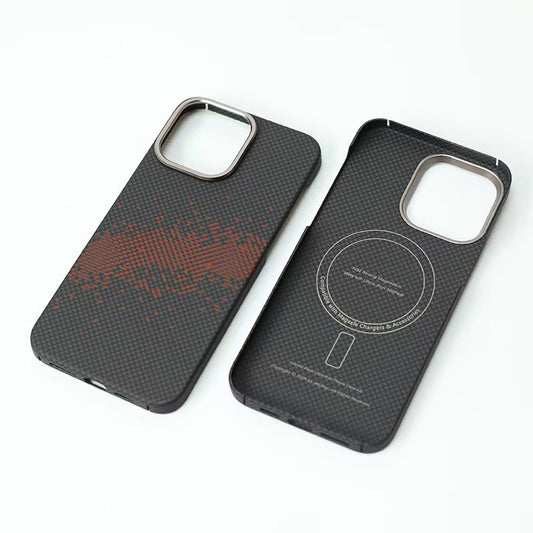 Aramid Carbon Fibre Ultra Slim Case for iPhone 15 Pro Max (Black/Red)
