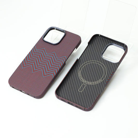 Aramid Carbon Fibre Ultra Slim Case for iPhone 15 Pro Max  (Red)