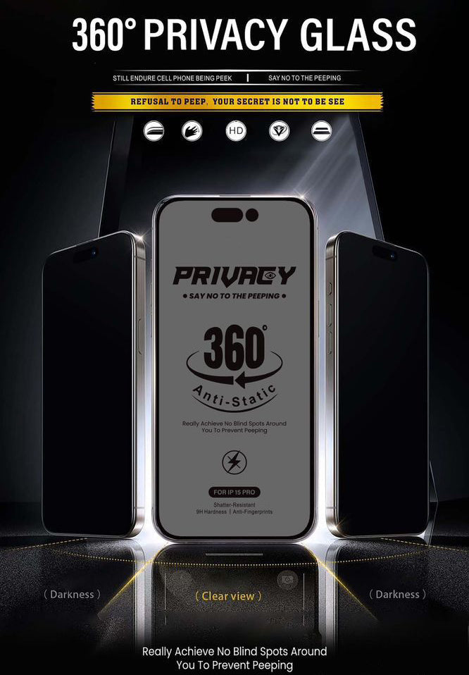 Full 360 Privacy Screen Guard for iPhone | Full Four Sides Privacy Guard for iPhone 14 Pro Max