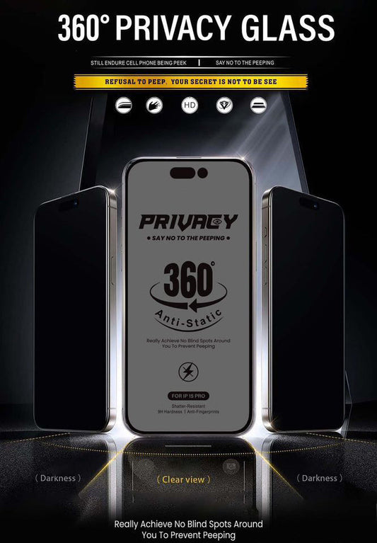 Full 360 Privacy Screen Guard for iPhone | Full Four Sides Privacy Guard for iPhone 15 Plus