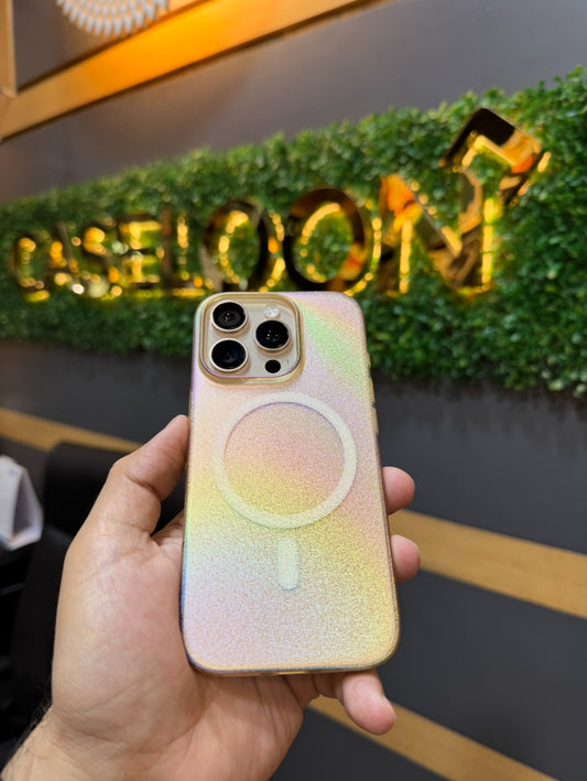 Multicolour Hard PC Aurora Effect Ultra Thin Case for iPhone 16 (Desert Titanium)