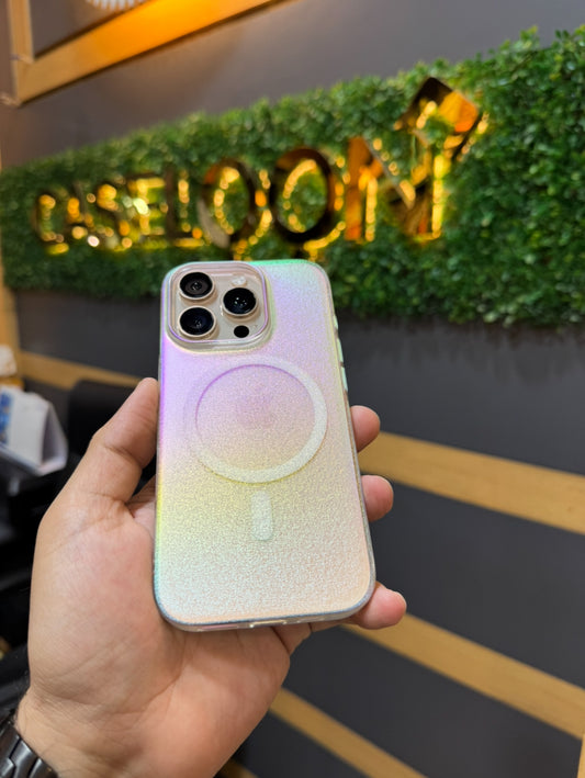 Multicolour Hard PC Aurora Effect Ultra Thin Case for iPhone 16 (White)