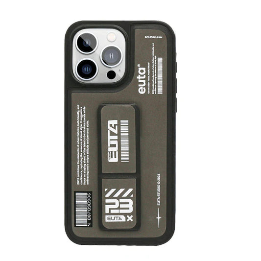 EUTA Sports Leather Radium Colour Changing Case with Stand for iPhone 16 Pro (Grey)
