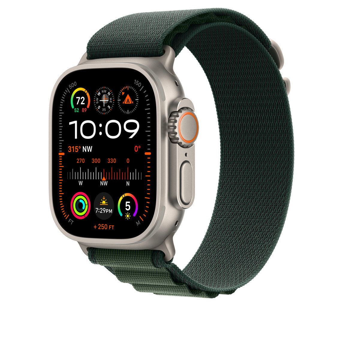 Dark Green Alpine Loop With Silver Metal Connectors (38mm /40mm /41mm & 42mm(Series10)