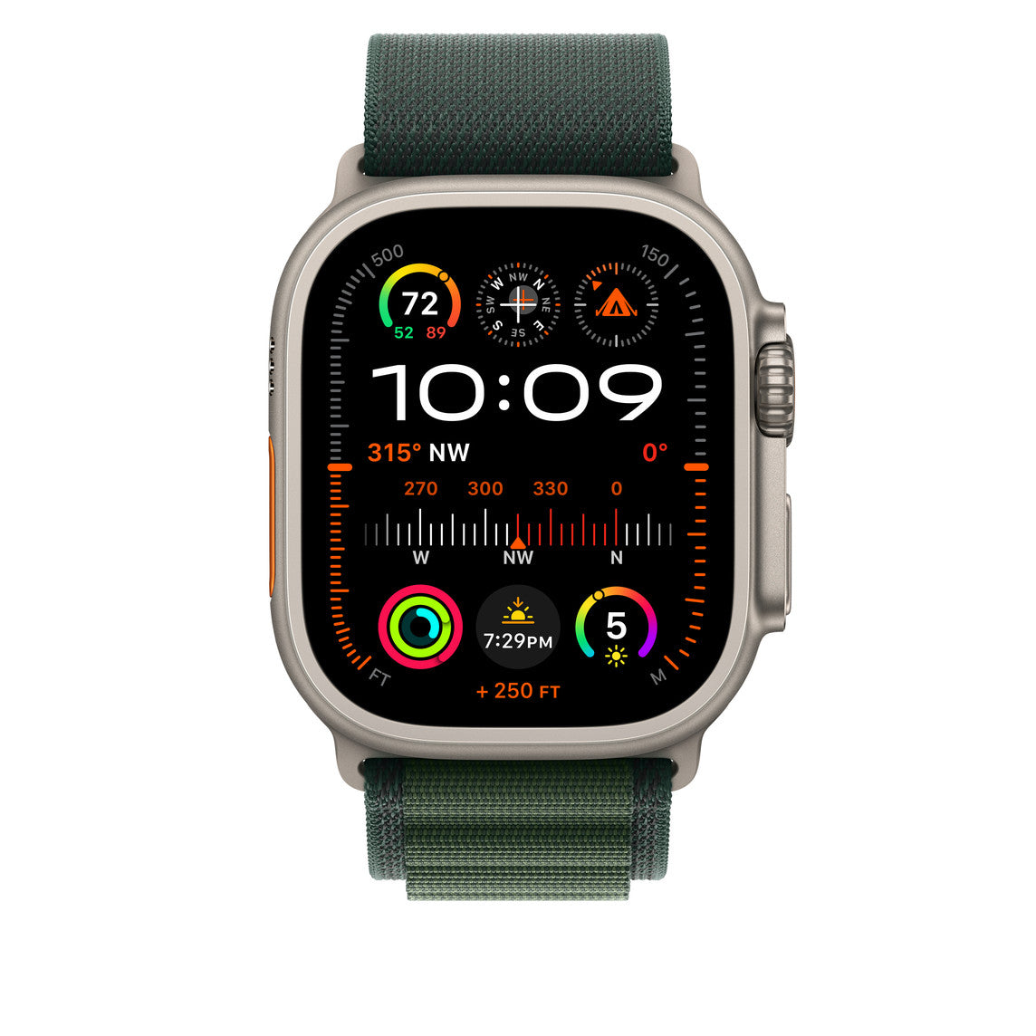 Dark Green Alpine Loop With Silver Metal Connectors (38mm /40mm /41mm & 42mm(Series10)