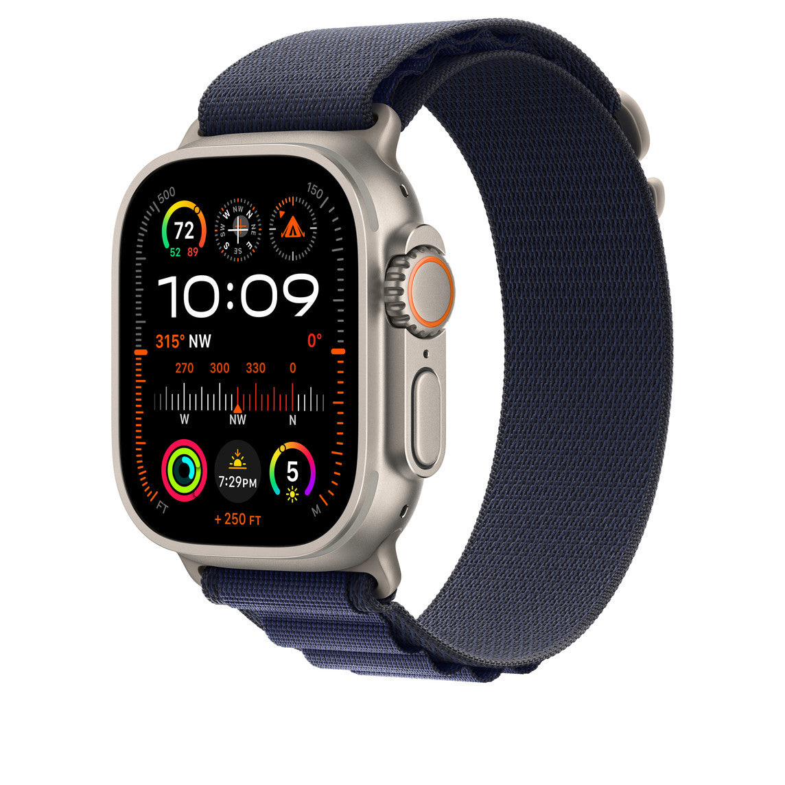 Navy Blue Alpine Loop With Silver Metal Connectors (38mm /40mm /41mm & 42mm(Series10)