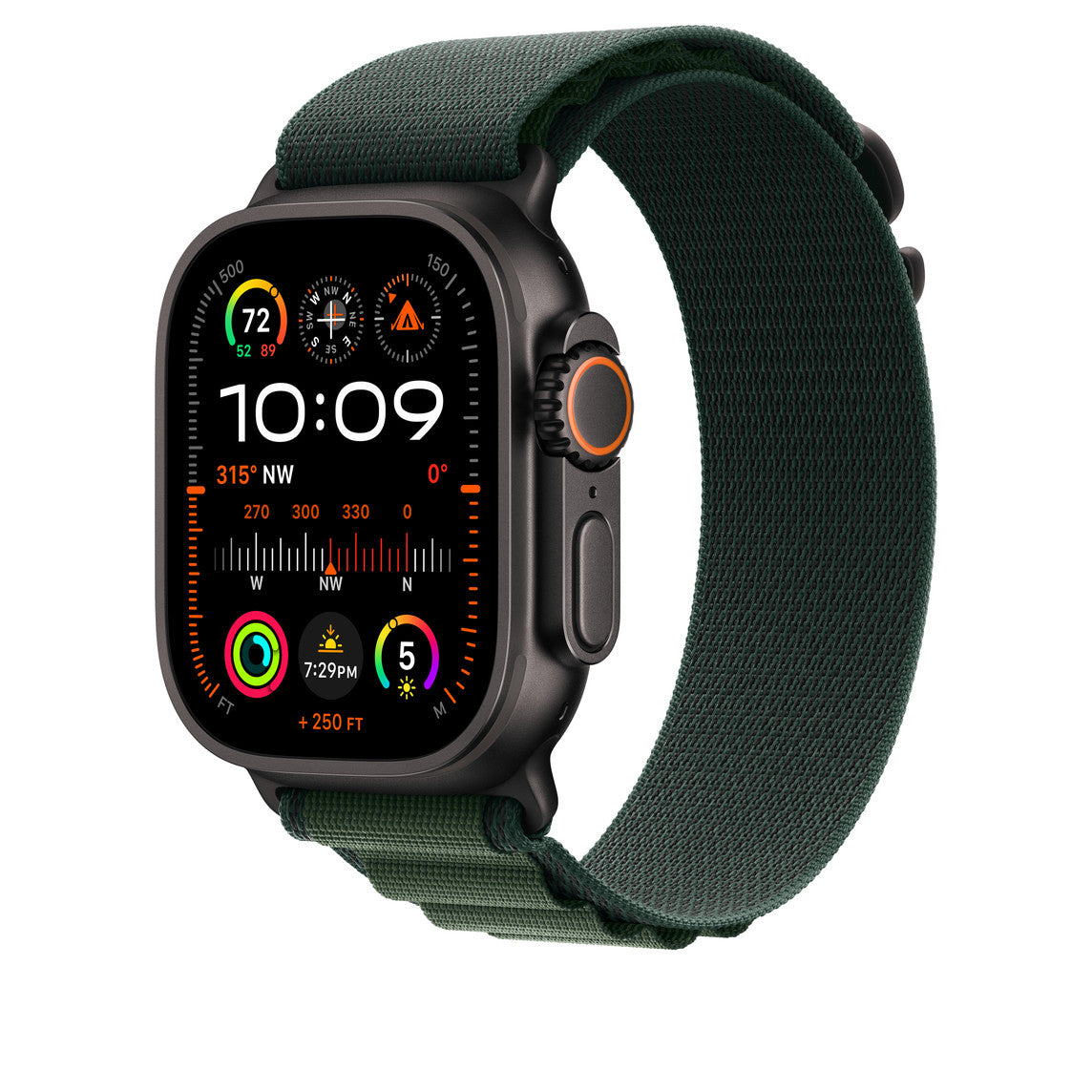 Dark Green Alpine Loop With Black Metal Connectors (38mm /40mm /41mm & 42mm(Series10)