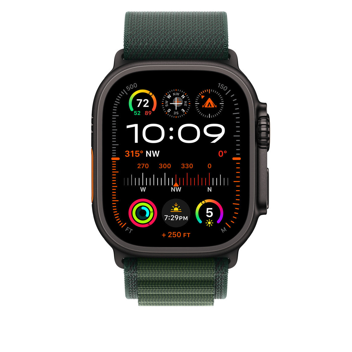 Dark Green Alpine Loop With Black Metal Connectors (38mm /40mm /41mm & 42mm(Series10)