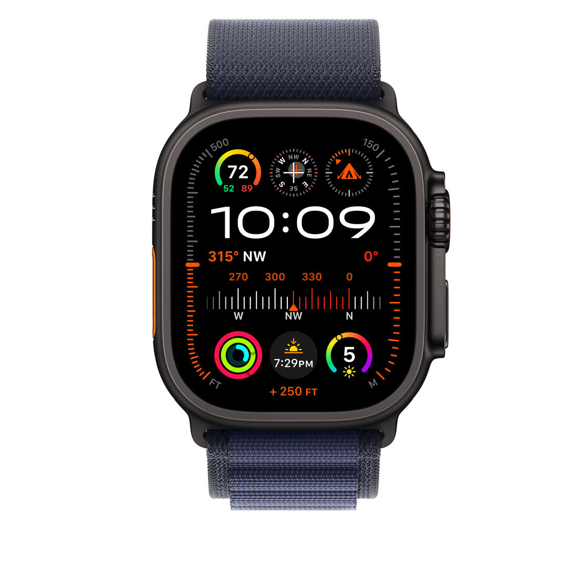 Navy Blue Alpine Loop With Black Metal Connectors (38mm /40mm /41mm & 42mm(Series10)