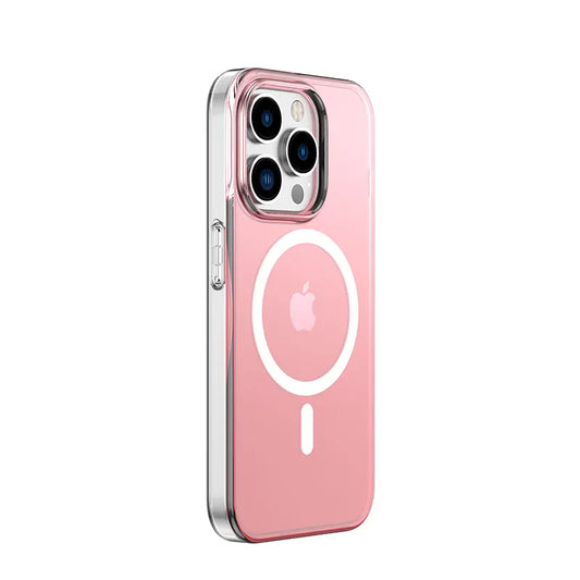 MultiColour 3D Reflection with Hydrophobic Coating Magsafe Case for iPhone 15 (Light Pink)