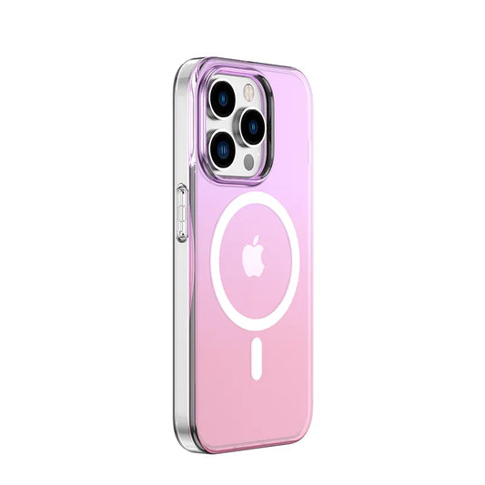 MultiColour 3D Reflection with Hydrophobic Coating Magsafe Case for iPhone 15 Pro Max (Light Purple)