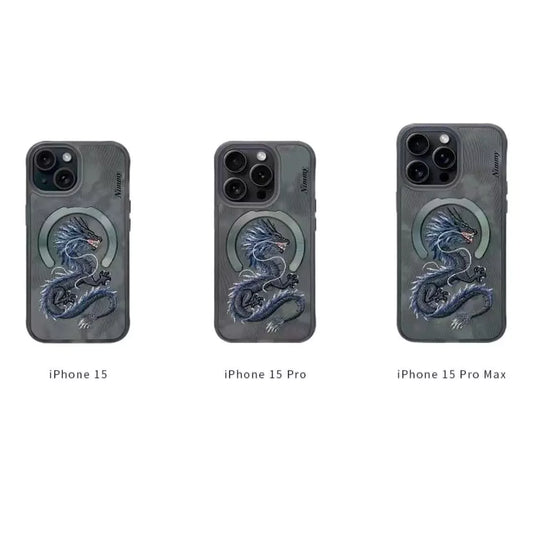 Nimmy Fantasy Animal Series Dragon for iPhone 15 Pro (Dark Grey)