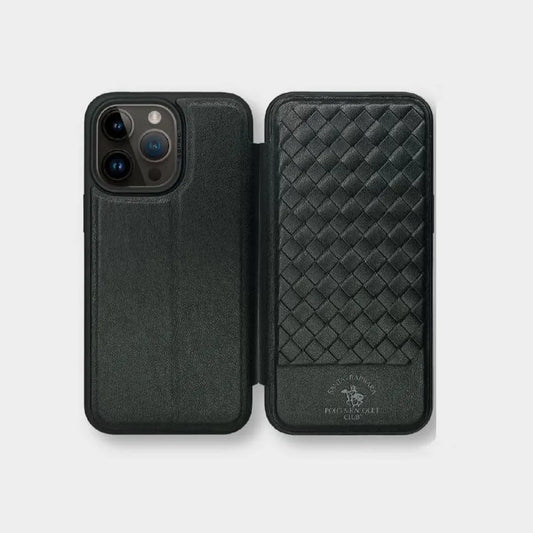 Santa Barbara Polo Flip Case Series Ravel Series  Cover iPhone 15 Pro (Black)