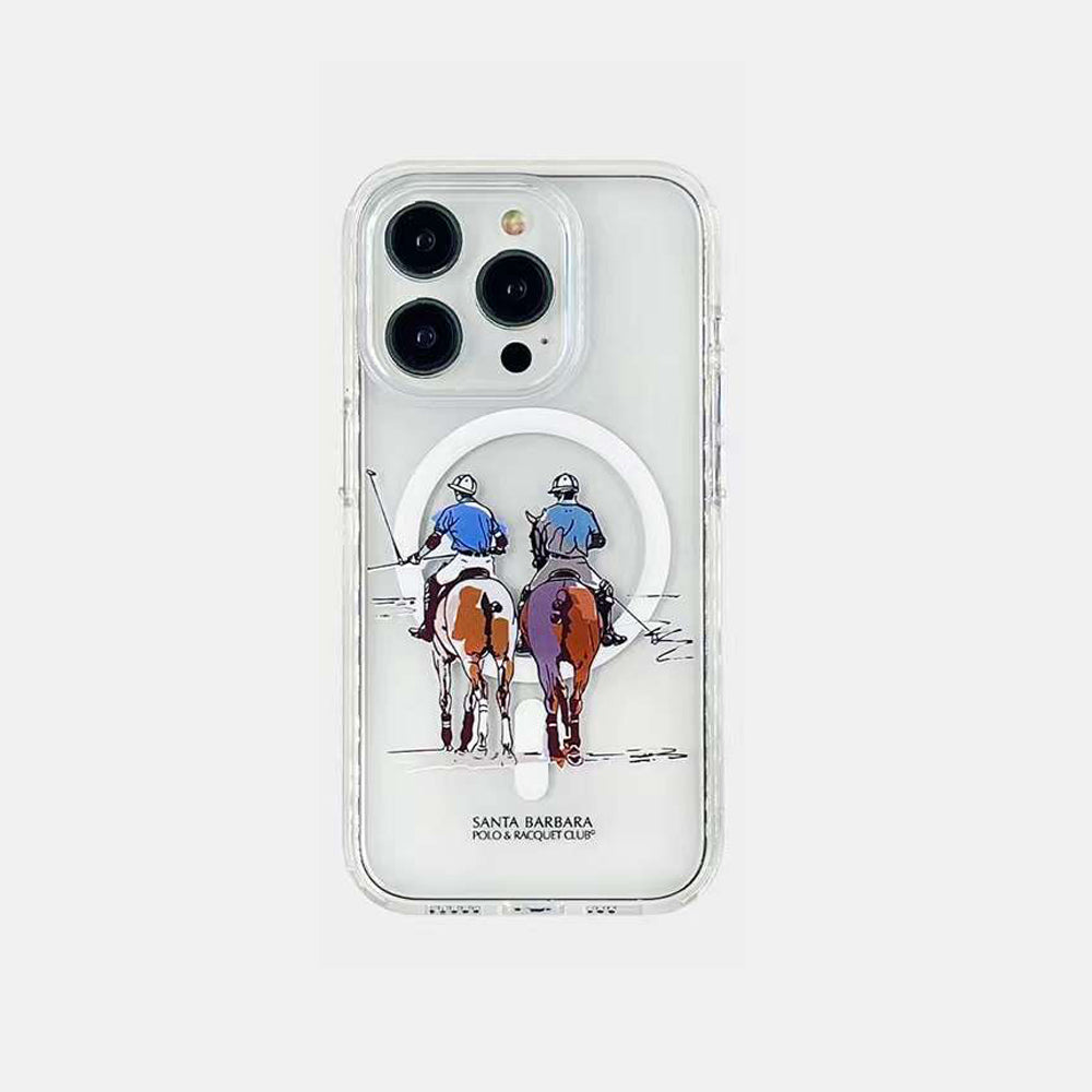 Santa Barbara Polo Willie Series Transparent Designer Magsafe Cover for iPhone 15 Pro (Transparent)