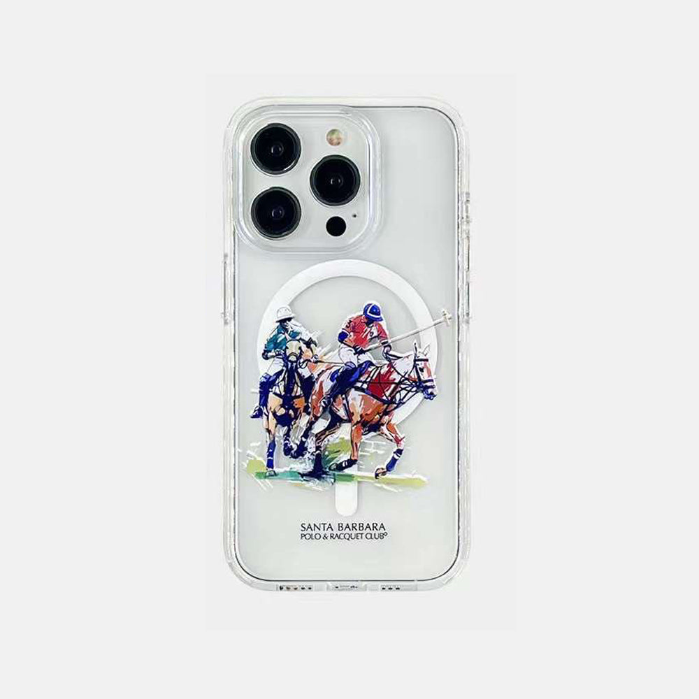 Santa Barbara Polo Willie Series Transparent Designer Magsafe Cover for iPhone 15 Pro Max (Transparent)