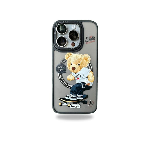 Sporty Bear Skates Designer Magsafe Case with Magsafe Pop Socket for iPhone 15