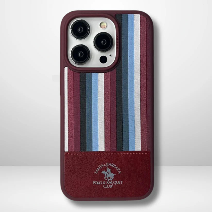 Santa Barbara Polo Raquet Club ISAAC Series for iPhone 15 Pro (Maroon) (MAGSAFE COMPATIBLE)