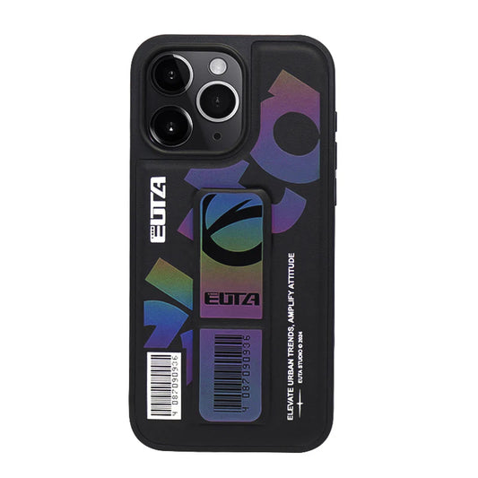 EUTA Sports Leather Radium Colour Changing Case with Stand for iPhone 16 Pro (Multicolour)
