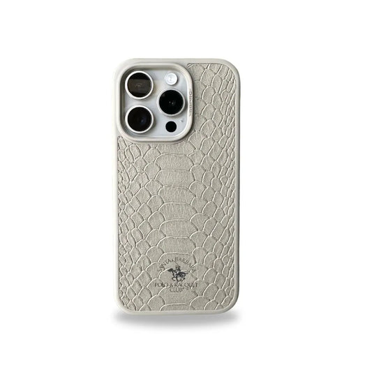 Santa Barbara Polo Knight Series Leather Back Cover iPhone 15 Pro (Grey)