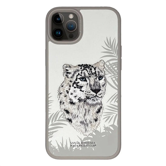 Santa Barbara Polo Snow Tiger Embroided Case for iPhone 15 (WHITE)