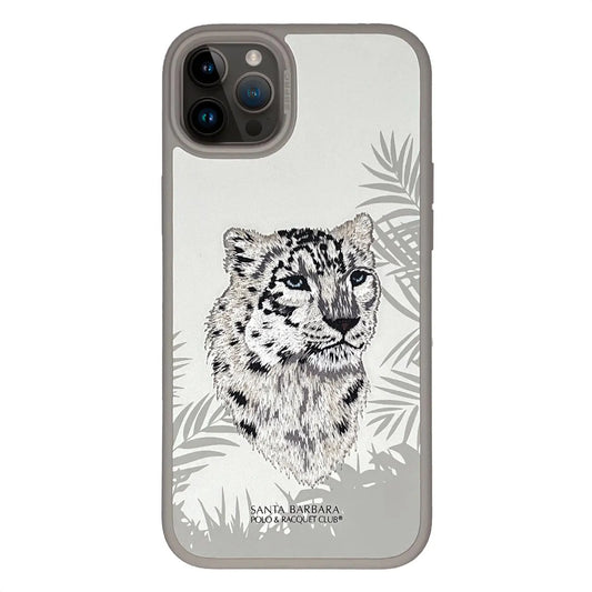 Santa Barbara Polo Snow Tiger Embroided Case for iPhone 15 Pro  (WHITE)