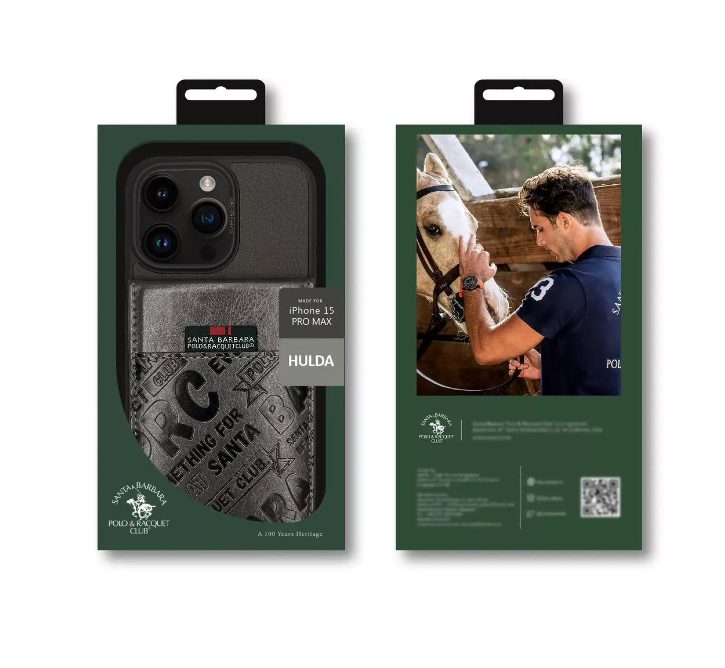 Santa Barbara Polo Hulda Series for iPhone 15 Pro Max (Dark Grey )