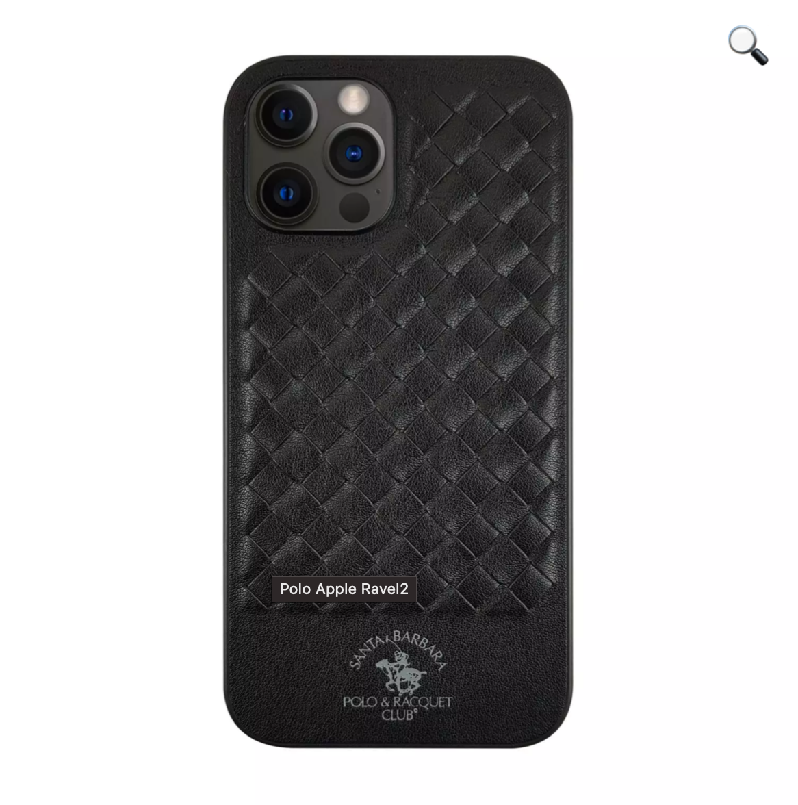 Santa Barbara Polo Ravel Series Leather Back Cover iPhone 15 Pro Max (Black)