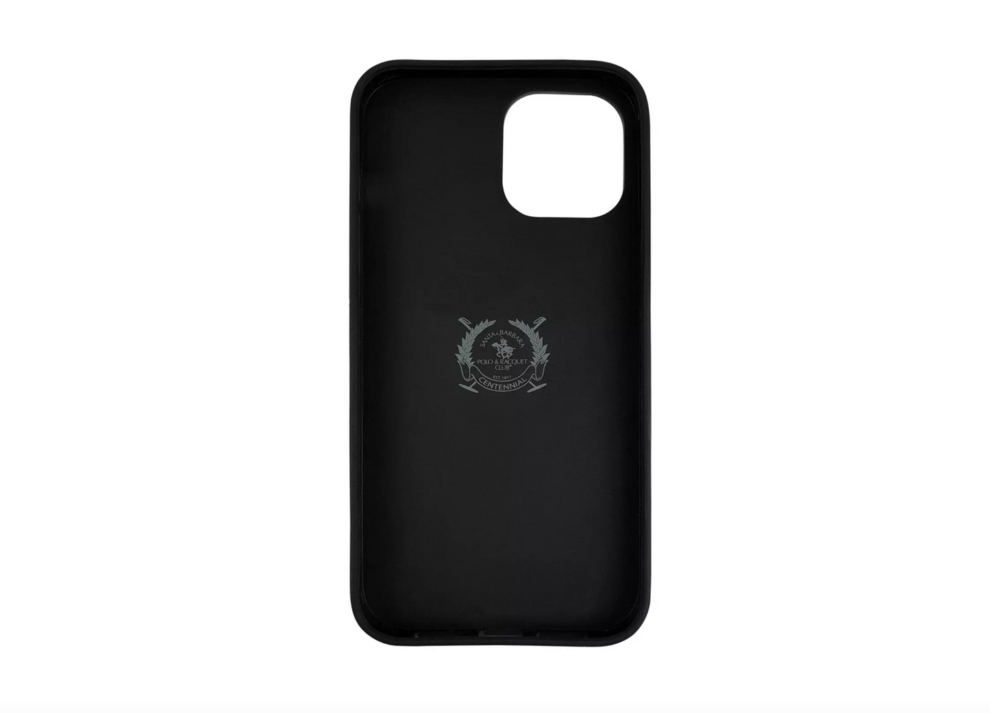 Santa Barbara Polo Ravel Series Leather Back Cover iPhone 15 Pro Max (Black)