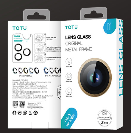 TOTU Camera Lens Guards for iPhone 16 Pro (Desert Titanium)