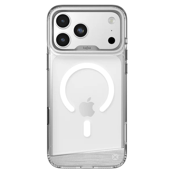 KAJSA Trans-Shield Magsafe Compatible - Aluminium Back Case for iPhone 17 Pro (Transparent)