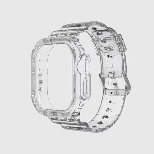 Silicon Transparent Full Watch Case & Strap for Apple iWatch 49mm (Transparent)