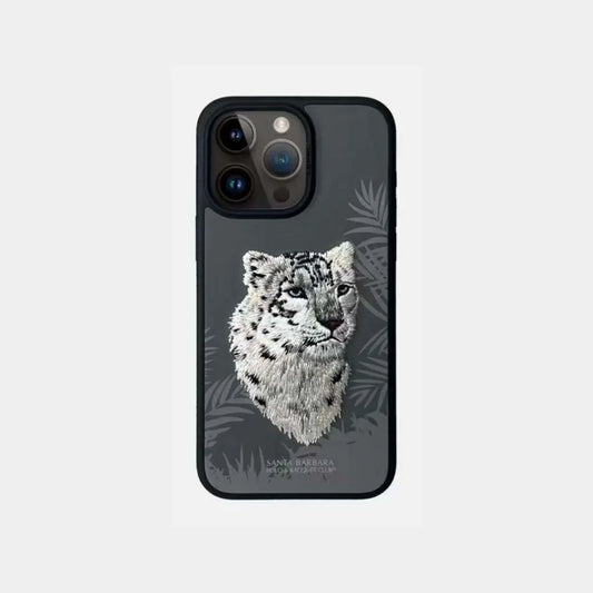 Santa Barbara Polo Snow Tiger Embroided Case for iPhone 15 Pro (Black)