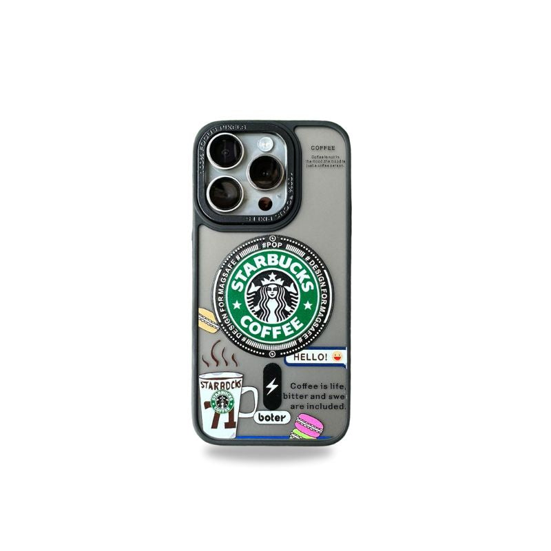 StarBucks Designer Magsafe Case with Magsafe Pop Socket for iPhone 15