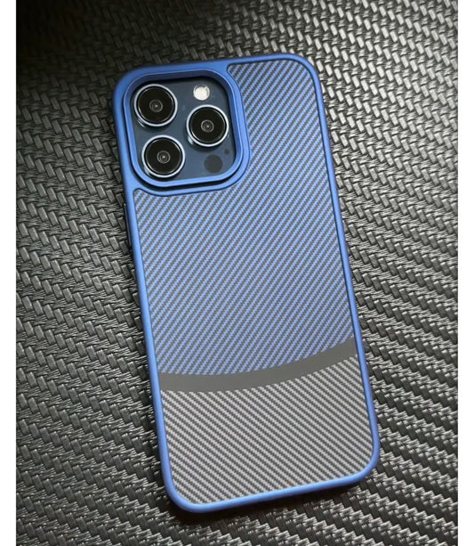 Premium Quality Matte Finish Carbon Case for iPhone 15 Pro (Blue)