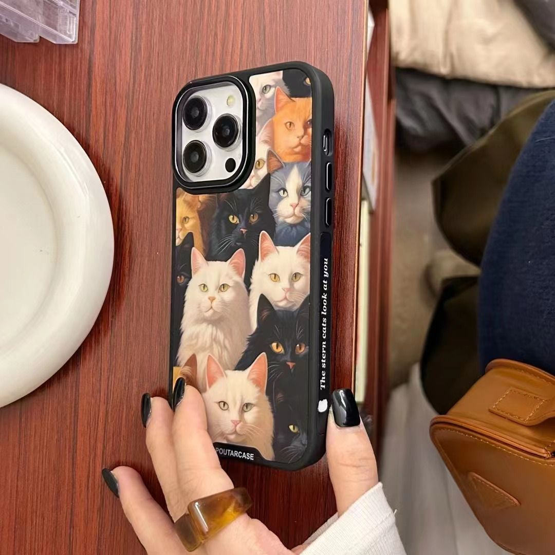 Cute Cat Designer SIlicon Case for iPhone 15 Plus