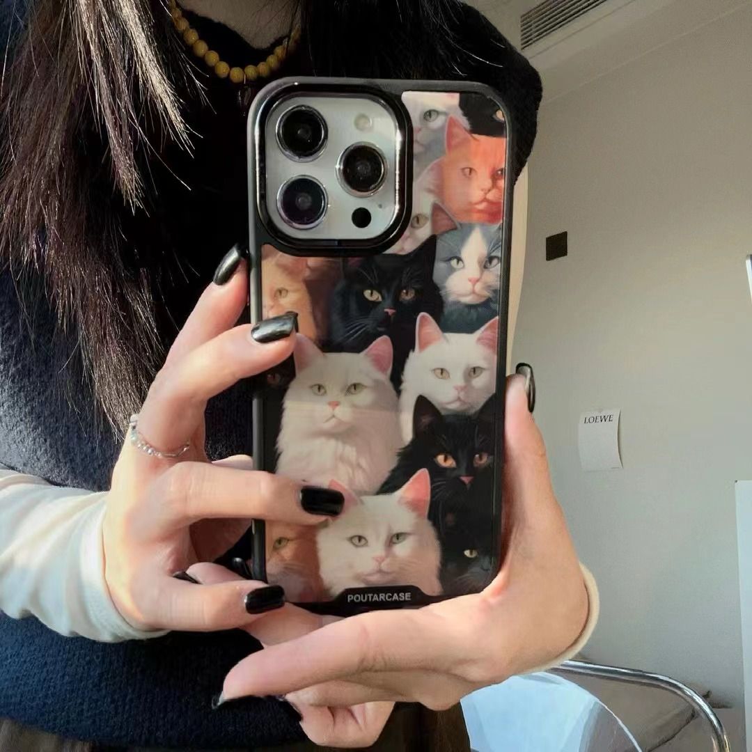 Cute Cat Designer SIlicon Case for iPhone 15 Plus