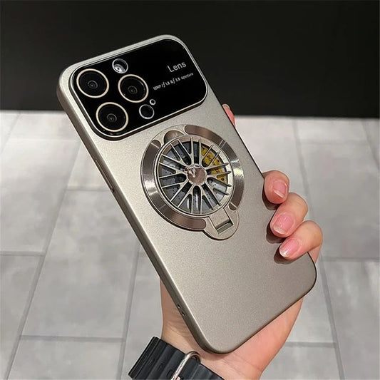 GYRO Wheel Rotating Case for iPhone 15 Plus (Natural Titanium)
